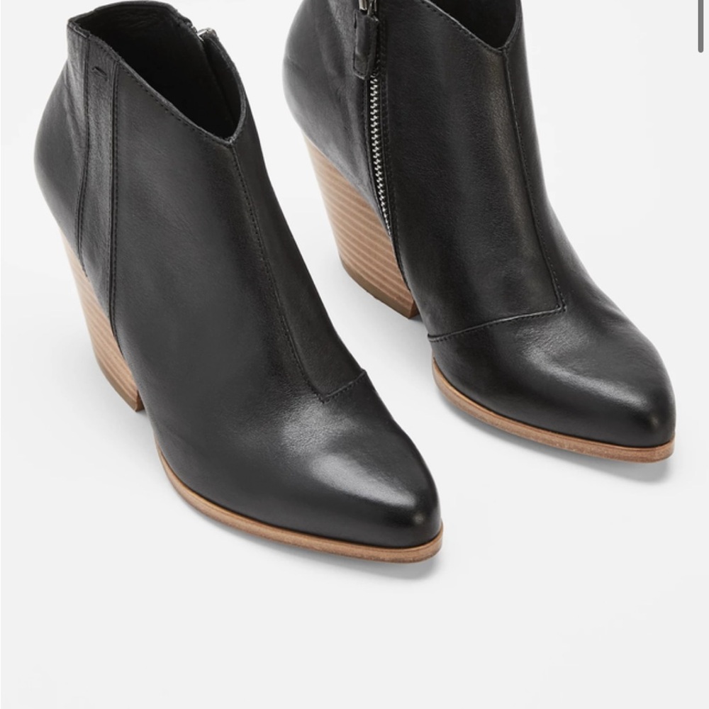 Black Leather Ankle Boots